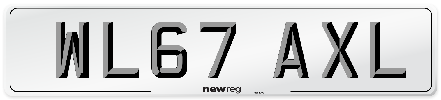 WL67 AXL Number Plate from New Reg